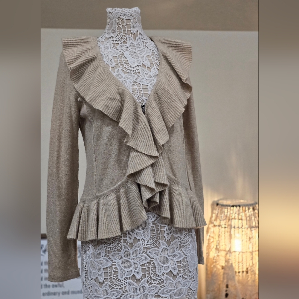 Saffron Ruffled Cashmere Ruffle Sweater - Picture 4 of 9